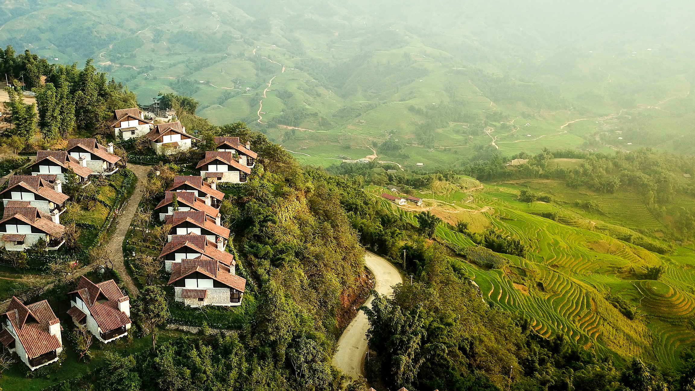 Aerial View of Village